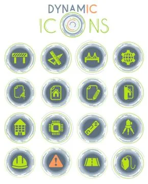 Engineering dynamic icons Illustrazione stock