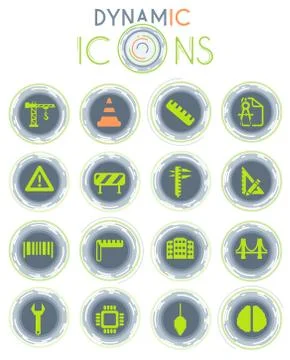 Engineering dynamic icons Stock Illustration