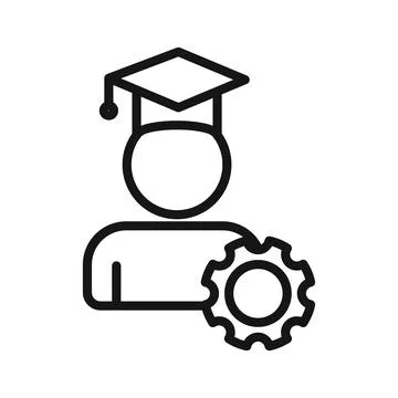 Engineering education icon Black line art vector logo イラスト素材