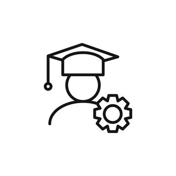 Engineering education icon outline collection in black Stock Illustration