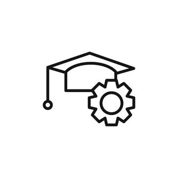 Engineering education icon outline collection in black and on white backgroun 스톡 일러스트