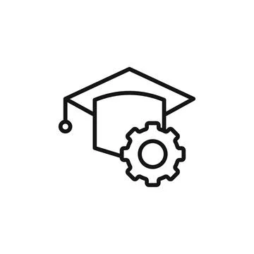 Engineering education logo sign vector outline Stock Illustration