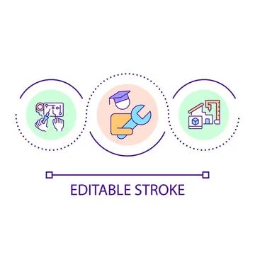 Engineering education loop concept icon Stock Illustration