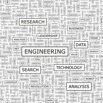 ENGINEERING ENGINEERING. Seamless pattern. Word cloud illustration. Copyri... Stock Photos