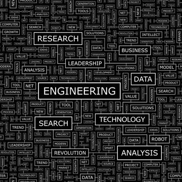 ENGINEERING ENGINEERING. Seamless pattern. Word cloud illustration. Copyri... Stock Photos