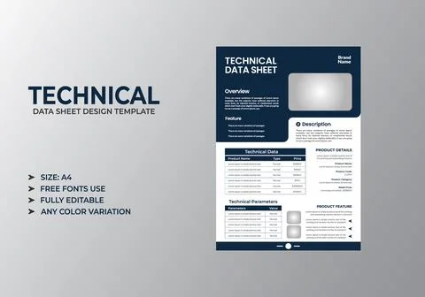 Engineering Equipment Datasheet Template Ilustração Stock