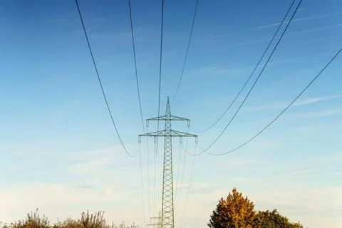 Engineering feat reaching for a bright blue sky on a sunny day Stock Photos