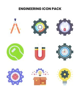 Engineering Flat Collection Icons Pack イラスト素材