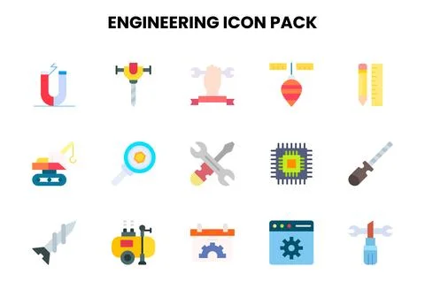 Engineering Flat Graphics Icons Pack イラスト素材