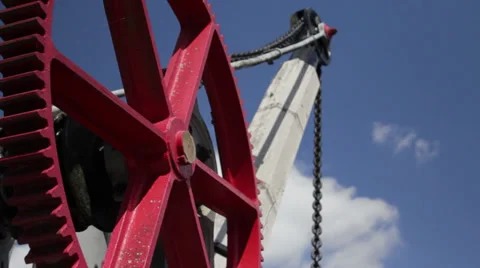 Engineering Fluffy Clouds Crane Timelapse Stock Footage 34461462