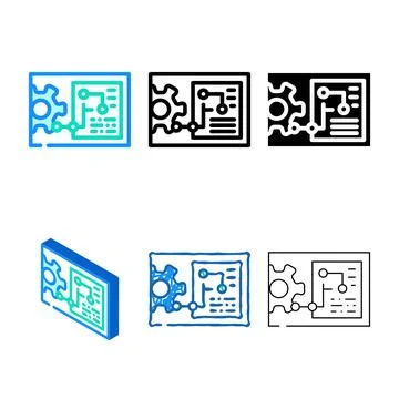 Engineering forms processing color icon vector Illustrazione stock
