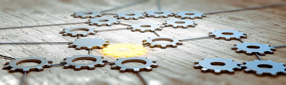 Engineering gears concept 3d rendering Stock Illustration