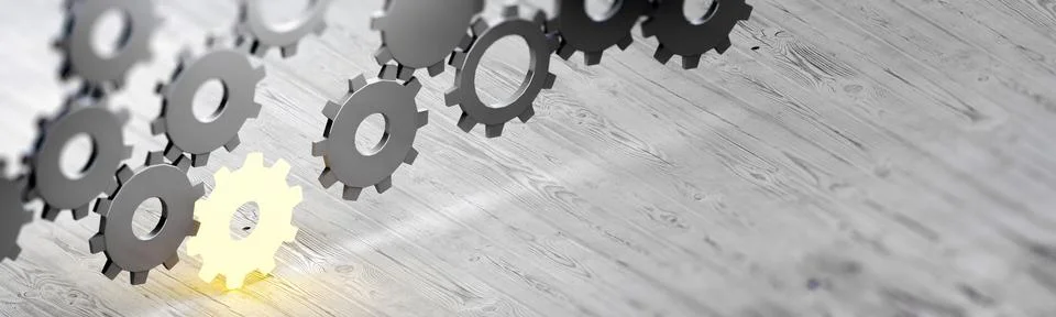 Engineering gears concept 3d rendering Illustrazione stock