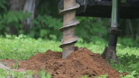 Engineering geological surveys, environmental soil analysis, a drill Stock Footage 336799982
