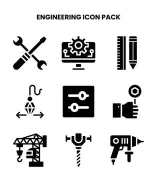 Engineering Glyph Graphics Icons Pack イラスト素材