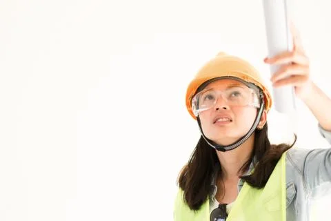Engineering with hard hat at construction site Stock-Fotos