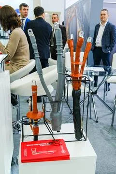 Engineering hardware display featuring electrical cable splice kits and Stockfoto's