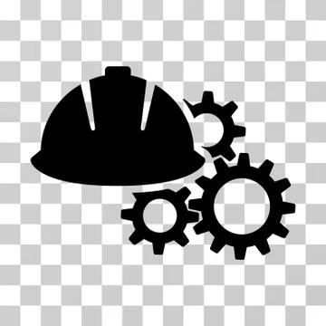 Engineering Helmet And Gears Vector Icon Stock Illustration