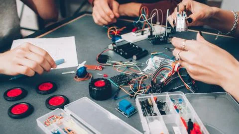 Engineering hobby electronic car model design Foto stock