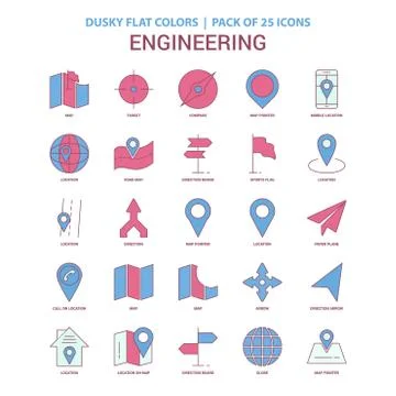 Engineering icon Dusky Flat color - Vintage 25 Icon Pack Illustrazione stock