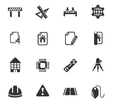 Engineering icon set Stock Illustration
