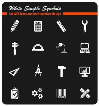 Engineering icon set Illustrazione stock