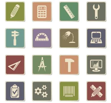Engineering icon set 库存插图