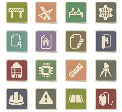 Engineering icon set Illustrazione stock