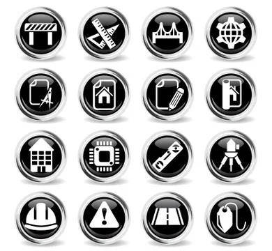 Engineering icon set Illustrazione stock