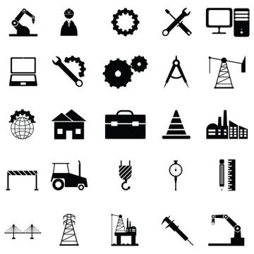 Engineering icon set Stock Illustration