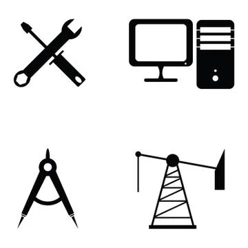 Engineering icon set Stock Illustration