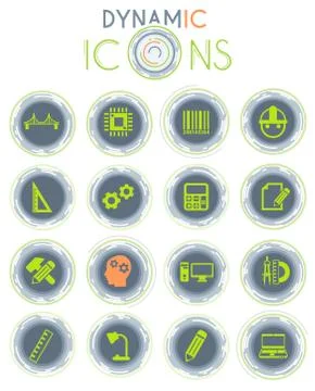 Engineering icon set Illustrazione stock