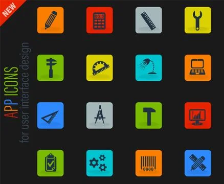 Engineering icon set Illustrazione stock