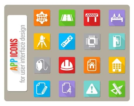 Engineering icon set 库存插图