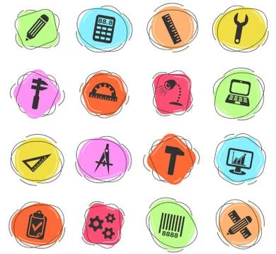 Engineering icon set Illustrazione stock