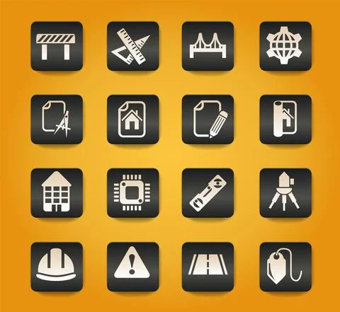 Engineering icon set Illustrazione stock