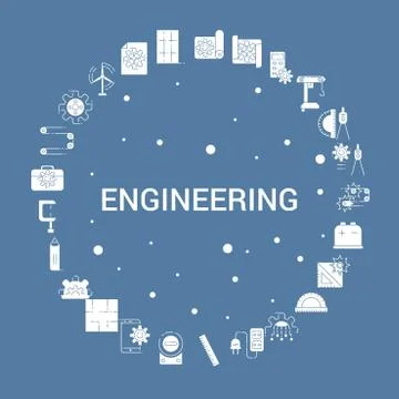 Engineering Icon Set. Infographic Vector Template Stockillustratie