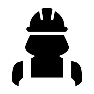 Engineering icon vector female construction service person profile avatar Illustrazione stock