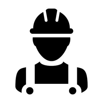 Engineering icon vector male construction service person profile avatar Illustrazione stock