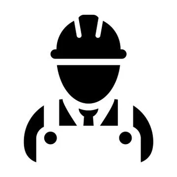 Engineering icon vector male construction service person profile avatar Stock Illustration