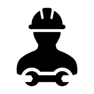 Engineering icon vector male construction service person profile avatar  Stock Illustration