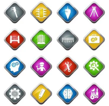 Engineering icons set Stock Illustration