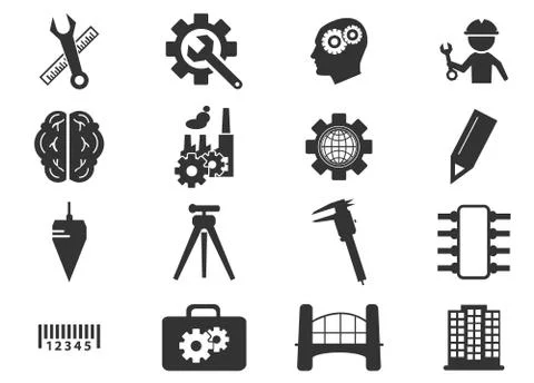 Engineering icons set Stock Illustration