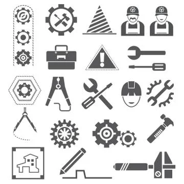 Engineering icons, tool icons Stock Illustration