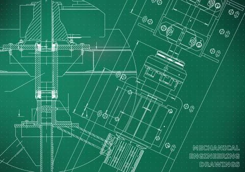 Engineering illustrations. Blueprints. Mechanical drawing 스톡 일러스트