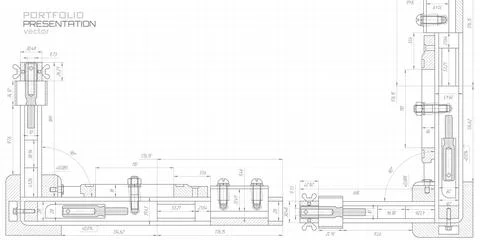 Engineering industrial background. Technical drawing .Technology banner.Vec.. 스톡 일러스트