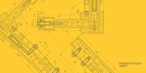 Engineering industrial background. Technical drawing .Technology banner.Vec.. Stock Illustration
