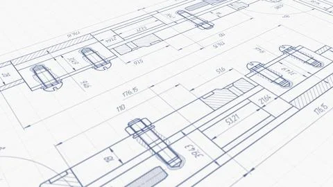 Engineering industrial background. Technical drawing .Technology banner. Stock Photos
