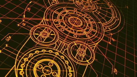 Engineering industrial background.Technical drawing .Technology banner. Stock Illustration