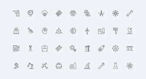 Engineering in industry, construction and infrastructure, manufacturing line Stock Illustration